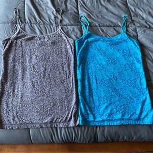 Pair of Aeropostale rose lace tank tops